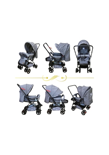 Jusso Dido Comfort Line Çift Yönlü Bebek Arabası Gri