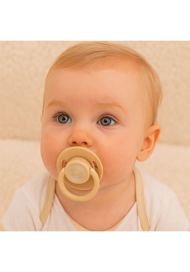 Wee Baby Cool Yuvarlak Uçlu Emzik No:1 Hardal 0-6 Ay