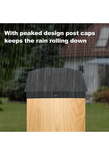 Samdoo 10 Adet 102x102mm Abs Ahşap Çit Kolu Kapakları - Su Ve Uv Koruyucu, Kiriş Çatlak Ve Çürümeyi Önleyen Siyah Fence Post Korumaları