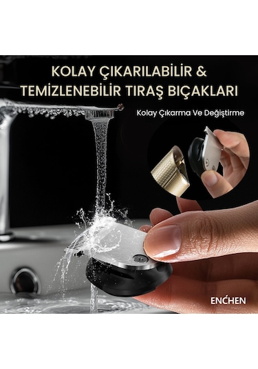 Enchen Beardo 3 Gold Çok Fonksiyonlu Tüm Vücut İçin Uygun Şarjlı Saç Ve Tıraş Makinesi