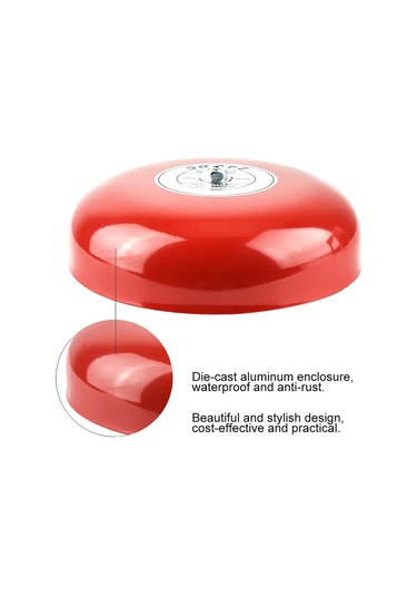 Geeroyoo 24v Aluminyum Kasa Su Geçirmez Yangın Alarm Zili, 90db Yüksek Sesli Uyarı Fonksiyonu