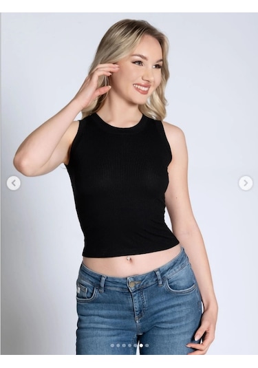 Belinay Kadın Modal Kumaş Fitilli Siyah Atlet