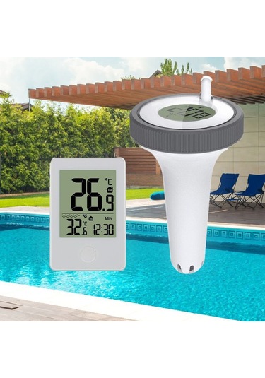 Sones Yaz Havuzu Küvet Termometresi Kablosuz Yüzen Balık Tankı Sıcaklık Ölçer Beyaz