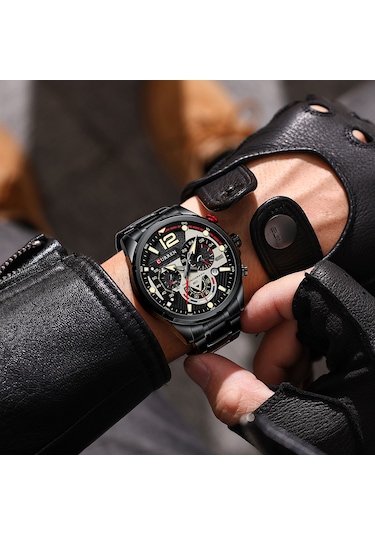 Curren 8395 Çelik Kayışlı Quartz Kol Saati Siyah