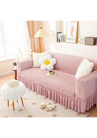 StarMall Bürümcük Koltuk Örtüsü Kanepe Örtüsü 3lü 1 adet Pembe