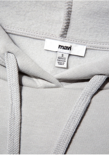 Mavi - Mavi Logo Baskılı Kapüşonlu Gri Sweatshirt 1600361-34322 Gri