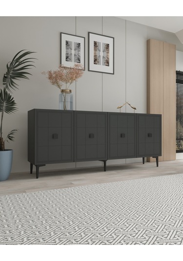 Ka1802a - Yuka Konsol, Tv Sehpası Antrasit 180cm Antrasit / Koyu Gri