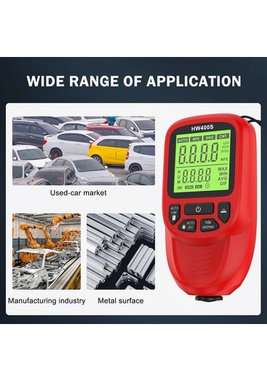 Honeybeeshop Hw400s Siyah Yüksek Hassasiyetli Kaplama Kalınlık Ölçer 0 2000μm Dayanıklı Abs Dijital Ekran Otomotiv Metal Kaplama Malzeme İncelemesi