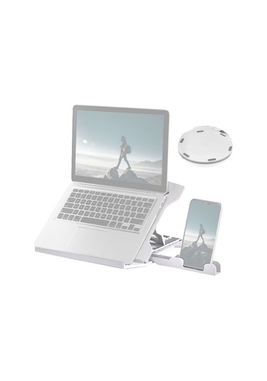 Joyhub Taşınabilir Dizüstü Bilgisayar Yükseltici Standı 8 Seviyeli Yükseklik Ayarlamalı 10 - 15.6 Inç Beyaz Yok Havalandırma