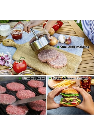 Novahub Paslanmaz Çelik 304 Hamburger Makinesi - 5 Boyut Seçeneği Çok Renkli Çok Renkli