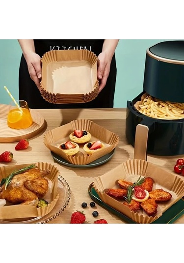 Cordial 100'lü Sarı Airfryer Pişirme Kağıdı - Yapışmaz Fırın Ve Mikrodalga İçin Sağlıklı Yağsız Pişirme