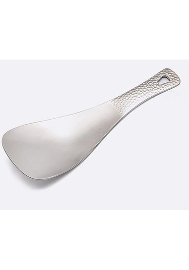 Pazly Titanyum Pirinç Kaşığı & Spatula, Kamp Çantası İçin, Ultralight, Çevre Dostu, Gümüş Renk Gümüş