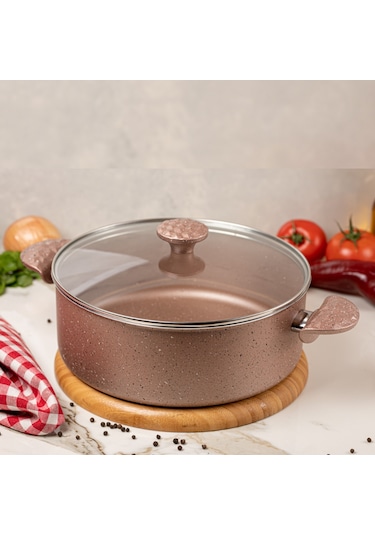Meşeler Granit 30 CM Derin Tencere Rose