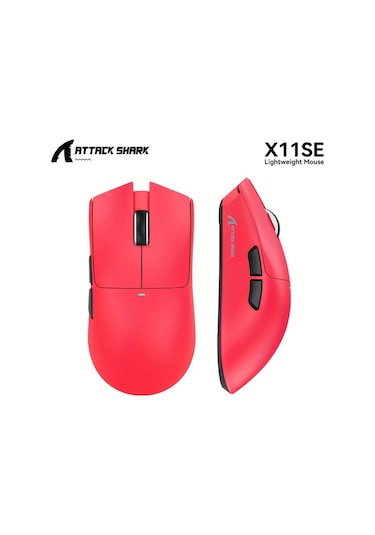 Oldfriend Attack Shark X11se Kırmızı Kablosuz Oyun Faresi 59g Rgb Manyetik Şarj 22k Dpı Diğer