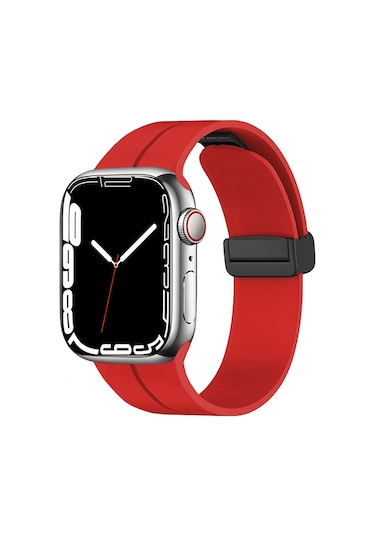 Mobilteam Watch 7 41mm Uyumlu Krd-84 Uyumlu Kordon-kırmızı Kırmızı