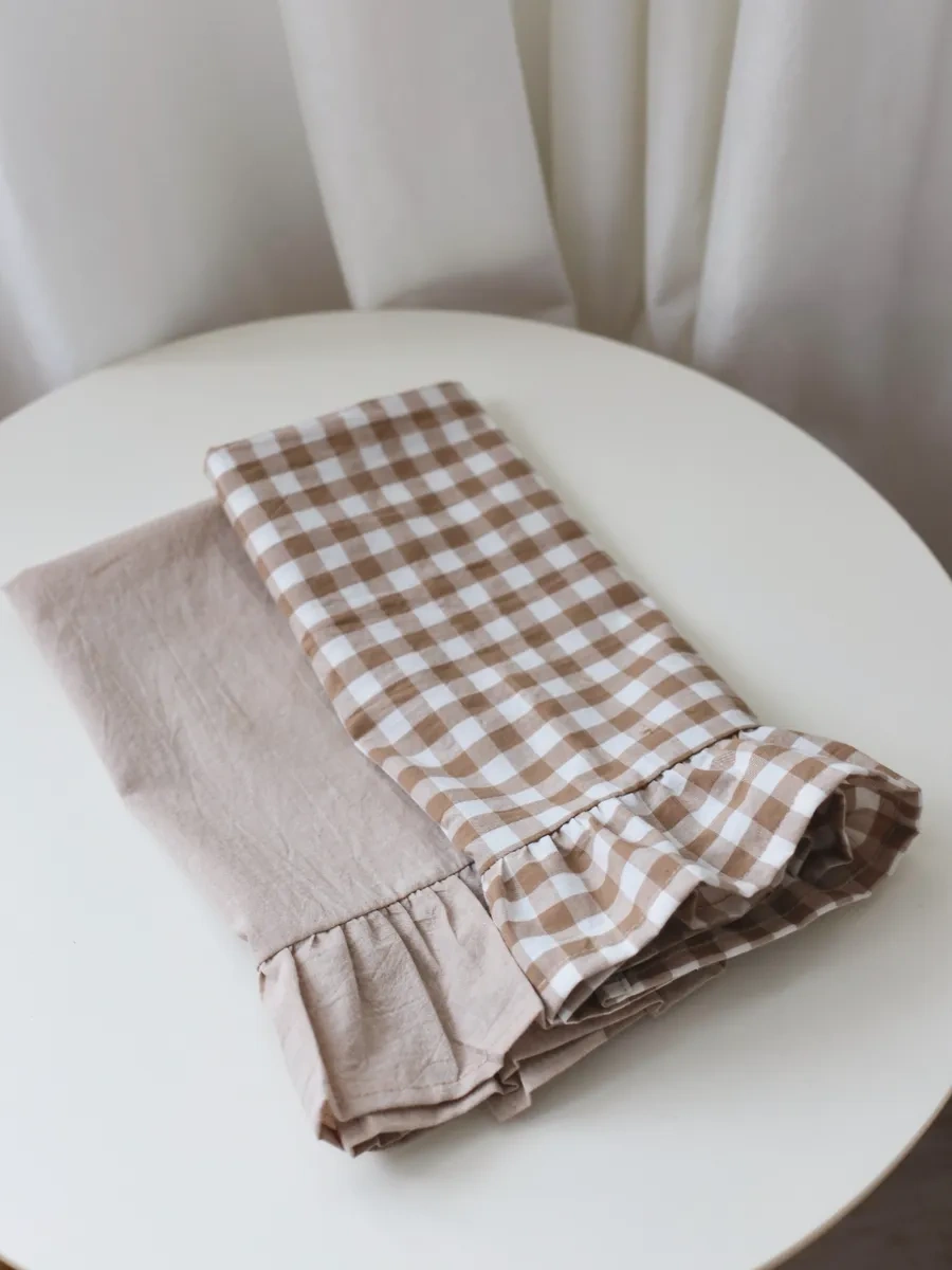 Home Lovers Fırfırlı Mutfak Havlusu Seti 2 Adet 275263930 Bej