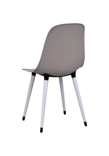 Vilinze Eames Beyaz Ahşap Ayak Plastik Gri Sandalye Eames-beyaz Gri - Beyaz