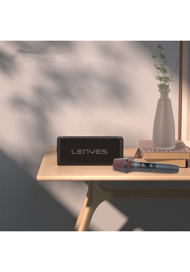 Lenyes S829 Karaoke Mikrofonlu Bluetooth Speaker Hoparlör V5.0 Siyah