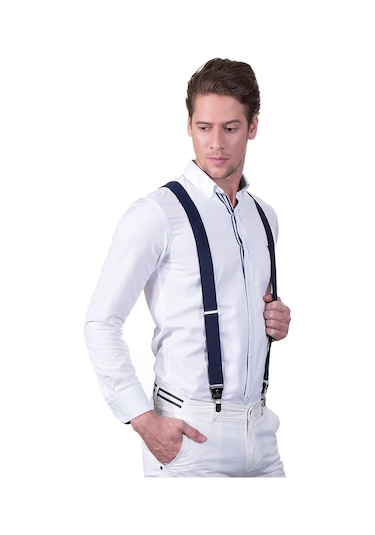 Tudors Erkek Pantolon Askısı Lacivert