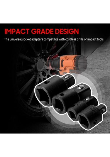 Xindoker 4'lü Soket Adaptör Seti - 1/4" 3/8" 1/2" Çap Değiştirme - Otomotiv Ve Dıy İşler İçin Pratik Çözüm