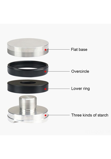 Qingmipy Paslanmaz Çelik 2'li Başlı Kahve Dağıtıcı Ve Sıkıştırıcı - Ayarlanabilir Yükseklik, Anti-kayma Desenli Espresso Aracı Siyah