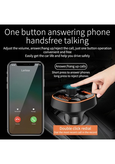 Bc52 Qc3.0 Hızlı Şarj Araba Renkli Atmosfer Işık Bluetooth Mp3 Çalar Fm Verici