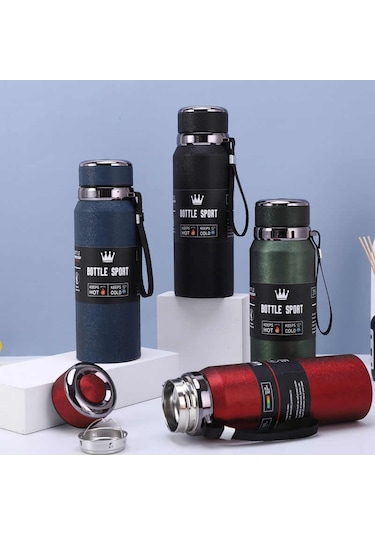 Kapris Modern Paslanmaz Çelik Termos Kırmızı 1 Litre Kap-293 Kırmızı