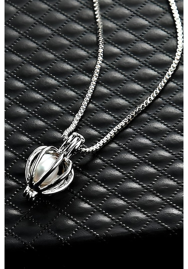 Markafox Sevgililer Günü için İstiridye İçinde Gerçek İnci Kolye Gümüş