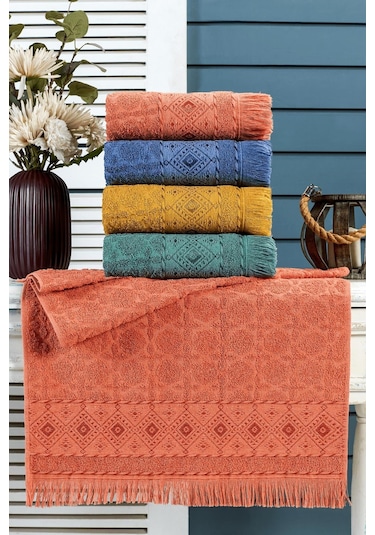 %100 Pamuklu Yumuşak Su Emici Naturel 50/90 4 Adet Havlu