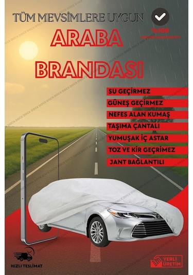 Gri Peugeot 207 Araba Brandası 4 Mevsim