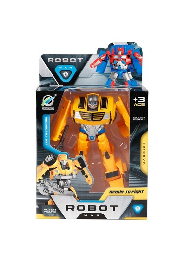 Can Oyuncak Kutulu Robota Dönüşebilen Araba Sarı T3988399223n1-1