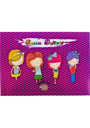 60 Yaprak Resim Defteri Orta Boy 21x29.5 Cm Kenarı Cırtlı 1 Adet Mor