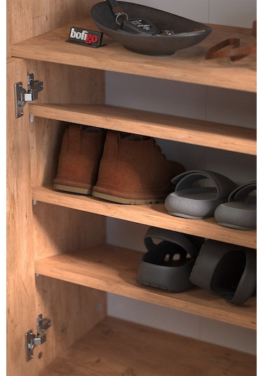 Bofigo 4 Kapaklı Ayakkabılık 9 Bölmeli Ayakkabılık Çok Amaçlı Dolap Beste Çam Çam