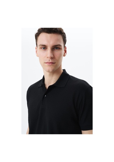 Arma Erkek Basic Regular Fit Jakarlı Süprem Polo Yaka Tişört Y29374356402 Siyah