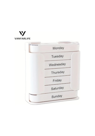Oldfriend Renkli Vanyarlıfe 7 Günlük Büyük Kapasiteli Taşınabilir Hap Organizatörü Günlük Bölmeli Renkli