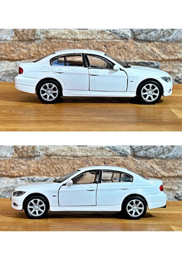 Bmw 330i Çek Bırak Die - Cast Metal Model Araba - Beyaz 11.5 Cm