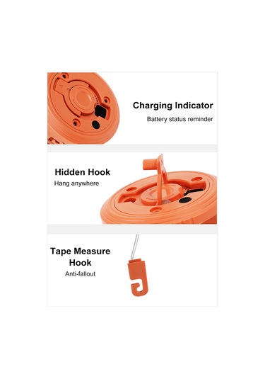 Teltree Usb Şarjlı 8m Led Kamp Işığı, Ip67 Koruma, 1500mah Pil, Renkli Stüdyo Işığı, Tente Ve Kamp İçin, Siyah Sıcak Ve Renkli Kombinasyon Siyah