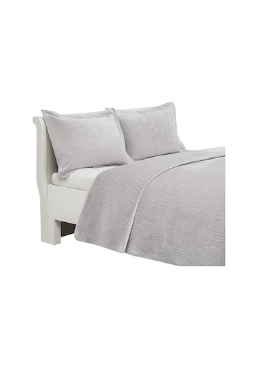 Linens Glace Gri Çift Kişilik Yatak Örtüsü Gri