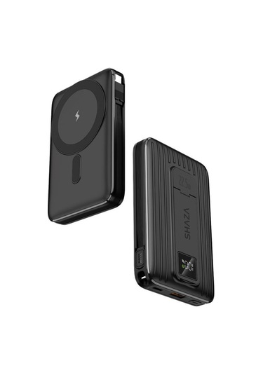 Shaza 10.000 Mah 22.5w Magsafe Taşınabilir Şarj Cihazı Siyah Siyah