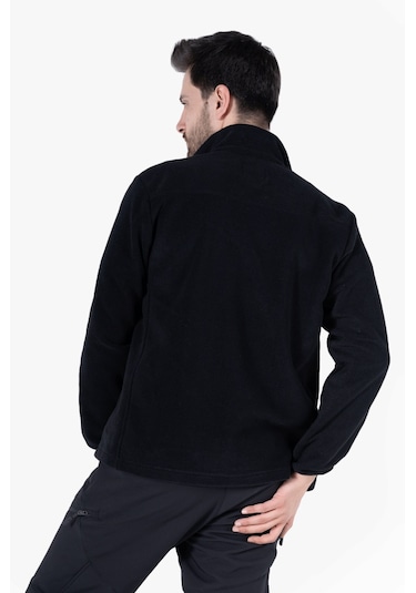 Polar Ceket Tam Fermuarlı 3 Cepli Siyah