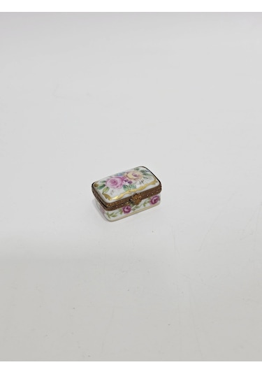 Antika Limoges Porselen Minyatür Kutu 3,5x2,8cm 100