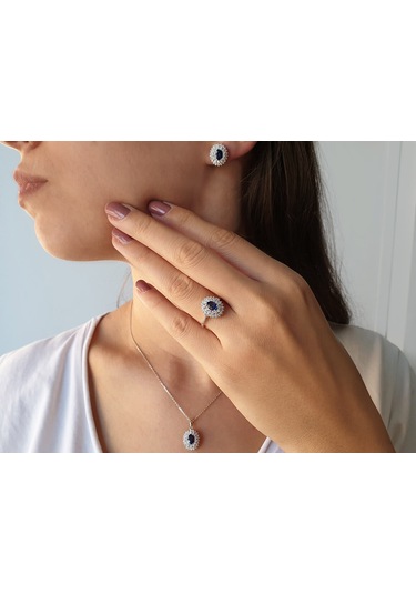 Sirius 0,93 Karat Pırlanta Ve Safir Anturaj Küpe 0804E0081