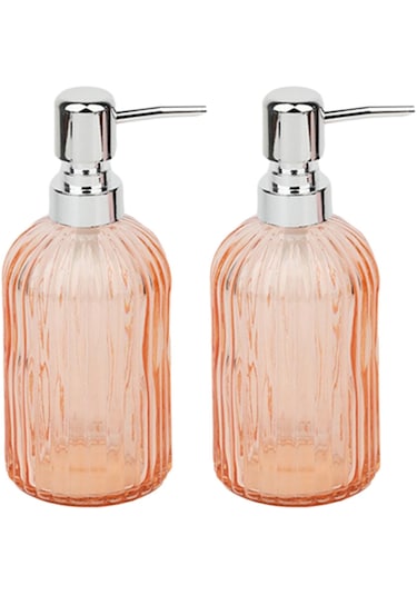 Suntek 2 Adet Cam Sabunluk Dispenseri Mutfak Çamaşır Turuncu Turuncu
