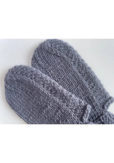 Tamam Örgü Yünlü Bot Çorapları 251272565 Koyu Gri
