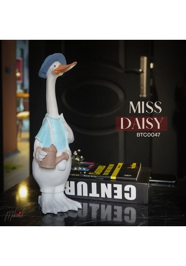 El Yapımı Ördek Figürü Mavi Şapkalı Ve Sulama Kabı İle - Eğlencel