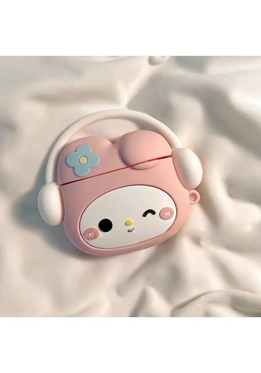 Microsonic Samsung Galaxy Uyumlu Buds 3 Pro Kılıf Cartoon Figürlü Silikon Crtn-fgr-my-mldy Pembe - Gümüş