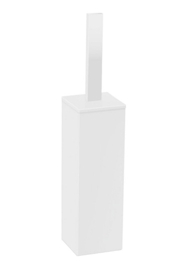 Tuvalet Fırçalık, Kare, Yerden - Mat Beyaz Mat Beyaz