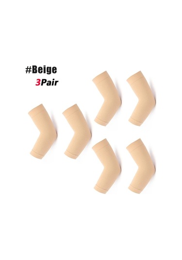 Xuweiwei Beige 3 Çift Kadın Nefes Alabilir Dirsek Kolçuğu