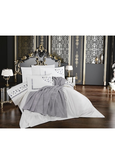 Goldroom Ahenk 7 Parça Pamuklu Pike Takımı. Gri