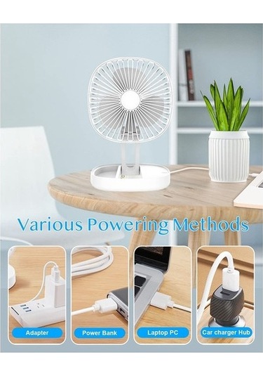 Elektrikli Taşınabilir Masa Fanı Pil Kumandalı Fan Fanı Sessiz Usb Fişi Kişisel Fan Yatak Odası Beyaz Ek9sey Var Ayaklı Beyaz 5 Adetten Az